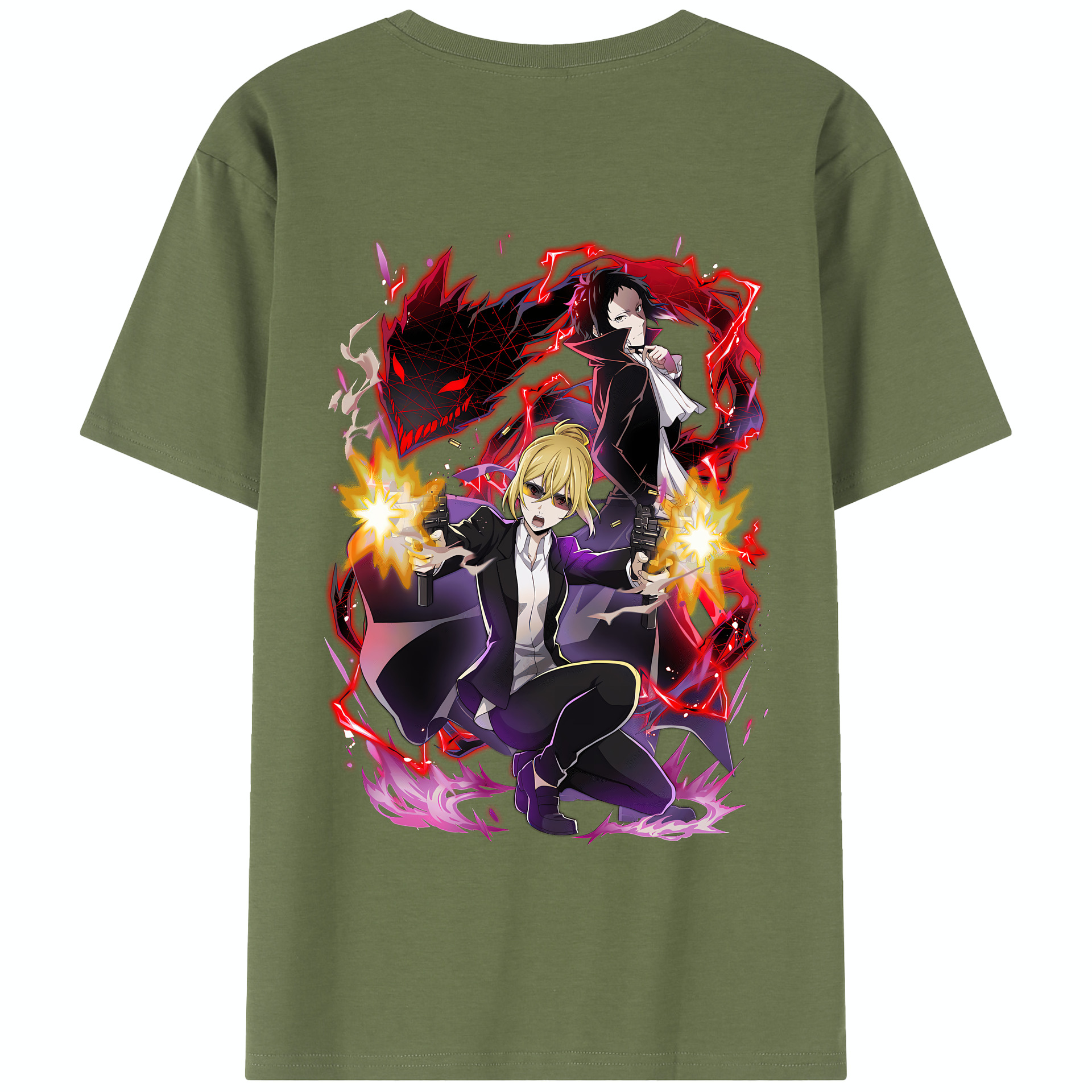 （画像用） 文豪ストレイドッグス Bungo Stray Dogs 綿100％半袖Tシャツ（背面プリント）